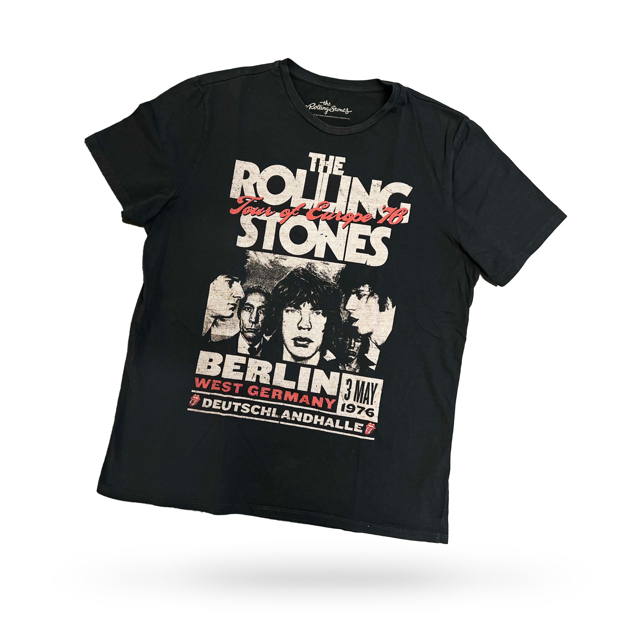 Rolling-Stones-Tours-of-Euirope-76-front-2048x2048 T-SHIRT (THE ROLLING STONES) TWEEDEHANDS - Afbeelding 1
