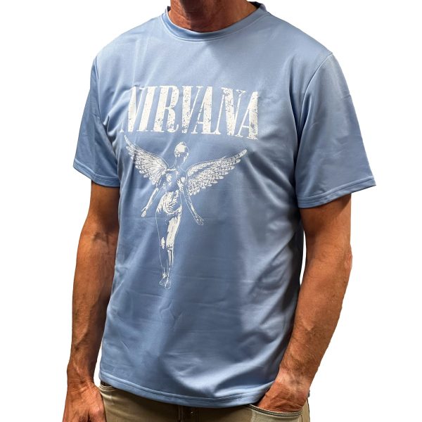 T-SHIRT (NIRVANA) LICHTBLAUW