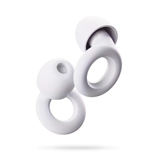 OORDOPPEN, GELUIDSDEMPEND MET GRIPRING (WIT)