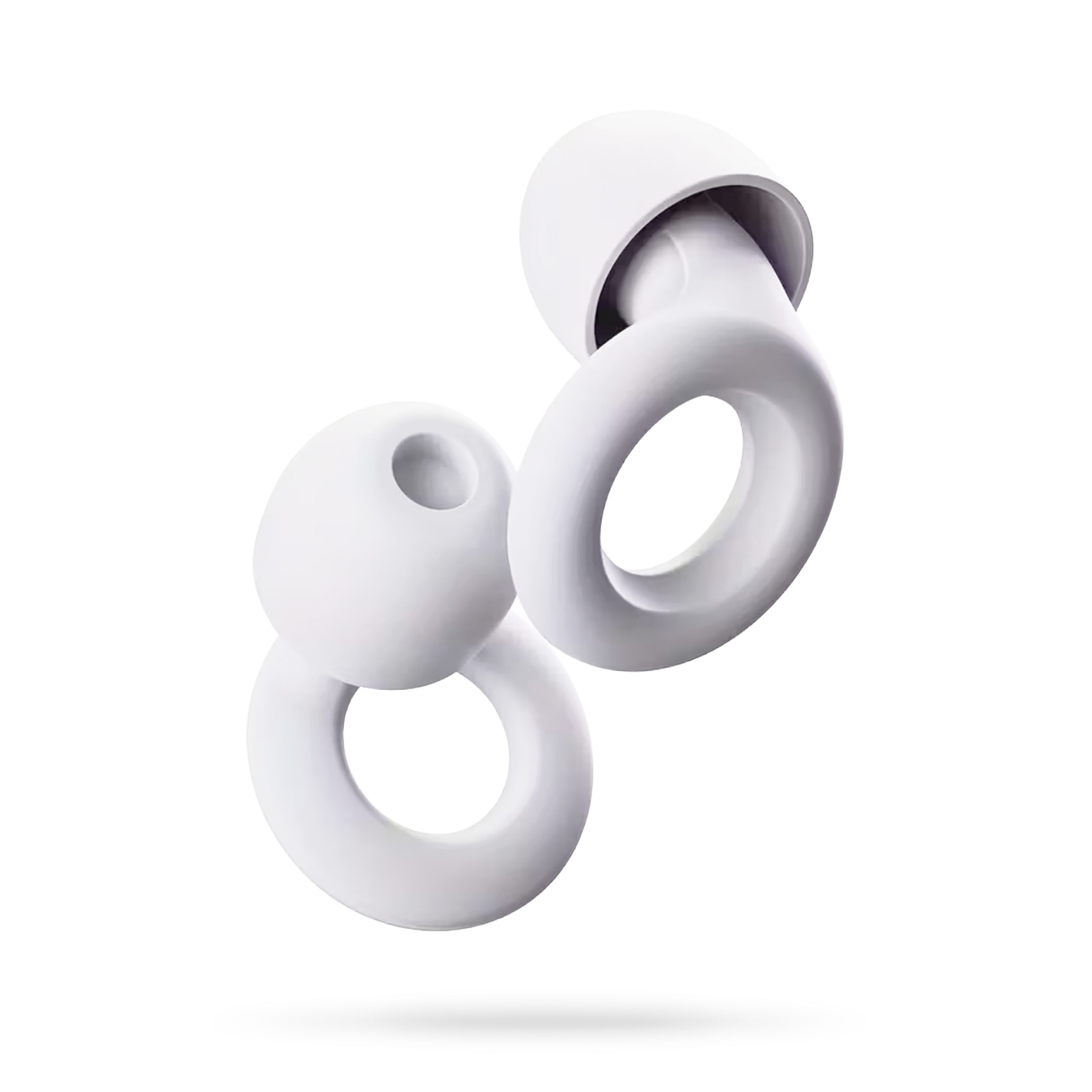 Oordopjes(wit)2 OORDOPPEN, GELUIDSDEMPEND MET GRIPRING (WIT) - Afbeelding 1